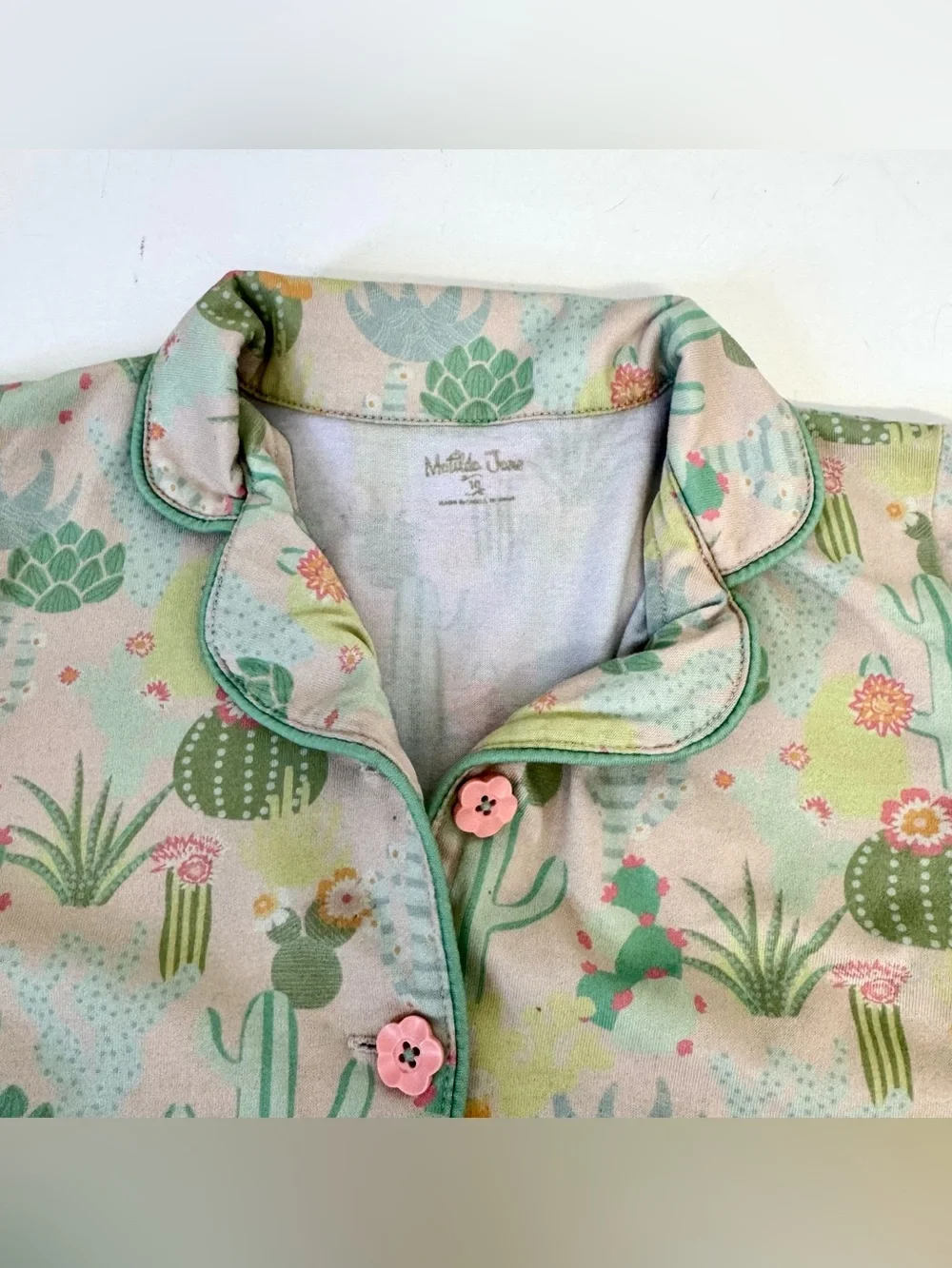 Girls Matilda Jane Dream Chasers Sleeping Cactus PJ Top Size 10 No Shorts